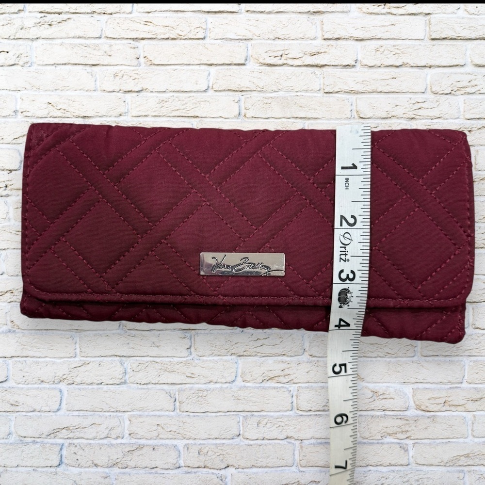 VERA BRADLEY QUILTED BURGUNDY WALLET - Picture 6 of 6